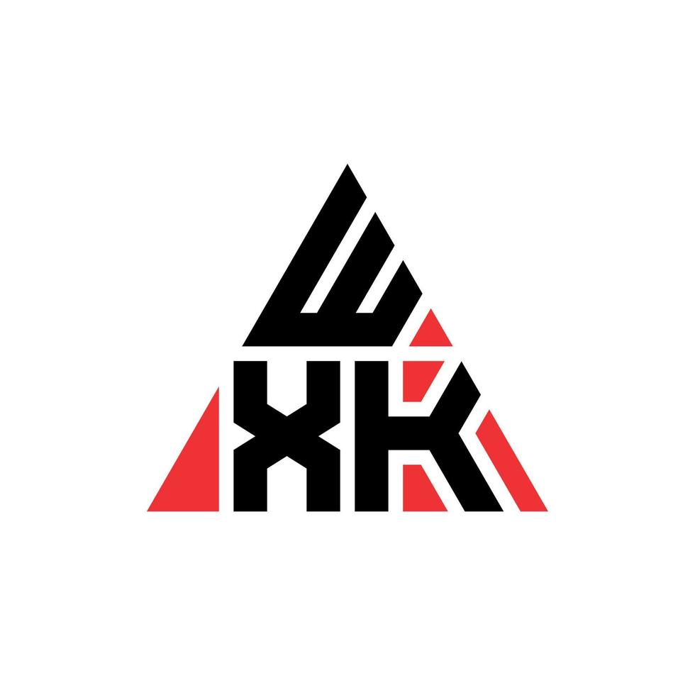 diseño de logotipo de letra triangular wxk con forma de triángulo. monograma de diseño de logotipo de triángulo wxk. plantilla de logotipo de vector de triángulo wxk con color rojo. logotipo triangular wxk logotipo simple, elegante y lujoso.
