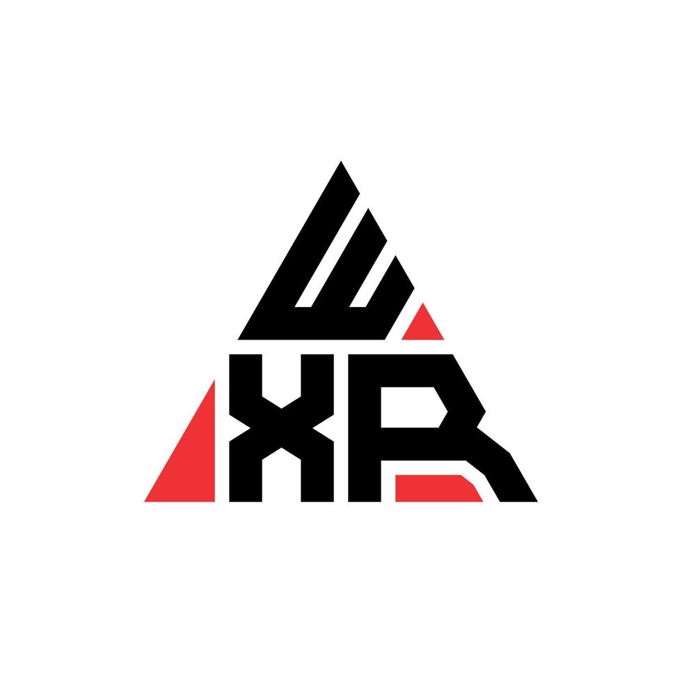 WXR triangle letter logo design with triangle shape. WXR triangle logo design monogram. WXR triangle vector logo template with red color. WXR triangular logo Simple, Elegant, and Luxurious Logo.