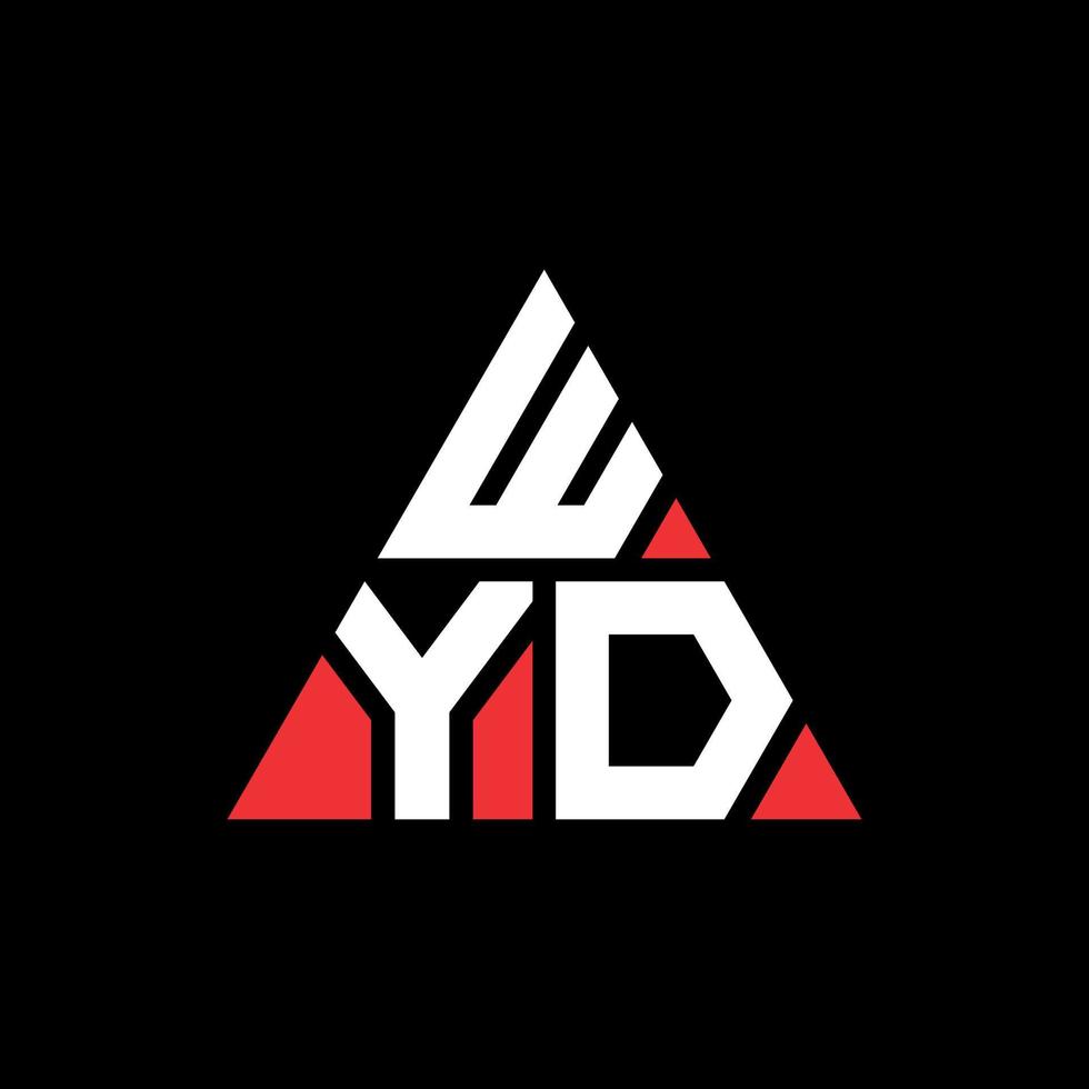 WYD triangle letter logo design with triangle shape. WYD triangle logo design monogram. WYD triangle vector logo template with red color. WYD triangular logo Simple, Elegant, and Luxurious Logo.