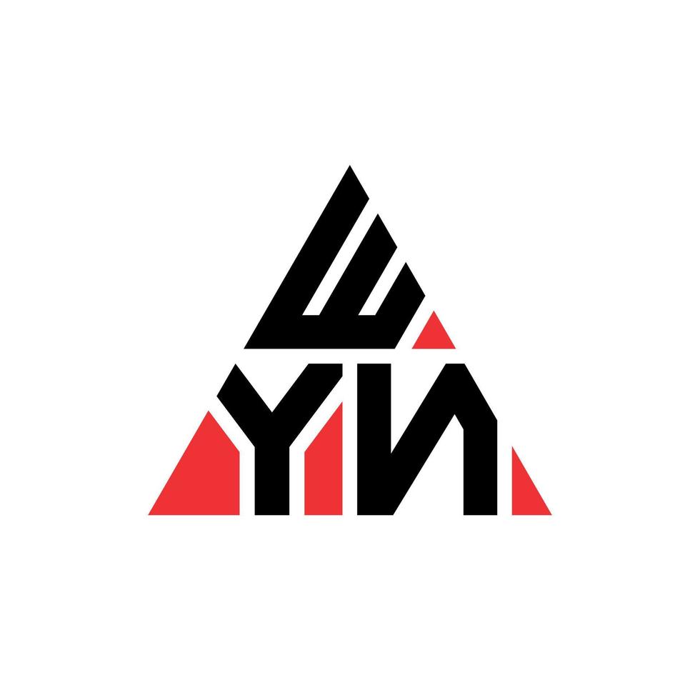 diseño de logotipo de letra de triángulo wyn con forma de triángulo. monograma de diseño de logotipo de triángulo wyn. plantilla de logotipo de vector de triángulo wyn con color rojo. logotipo triangular de wyn logotipo simple, elegante y lujoso.
