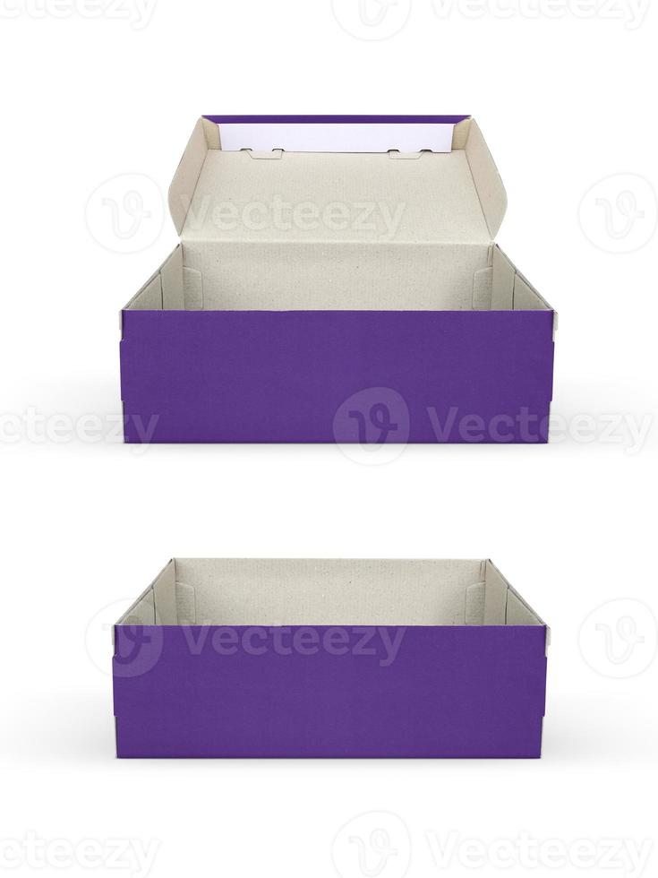 blank packaging boxes - open mockup, isolated on white background photo