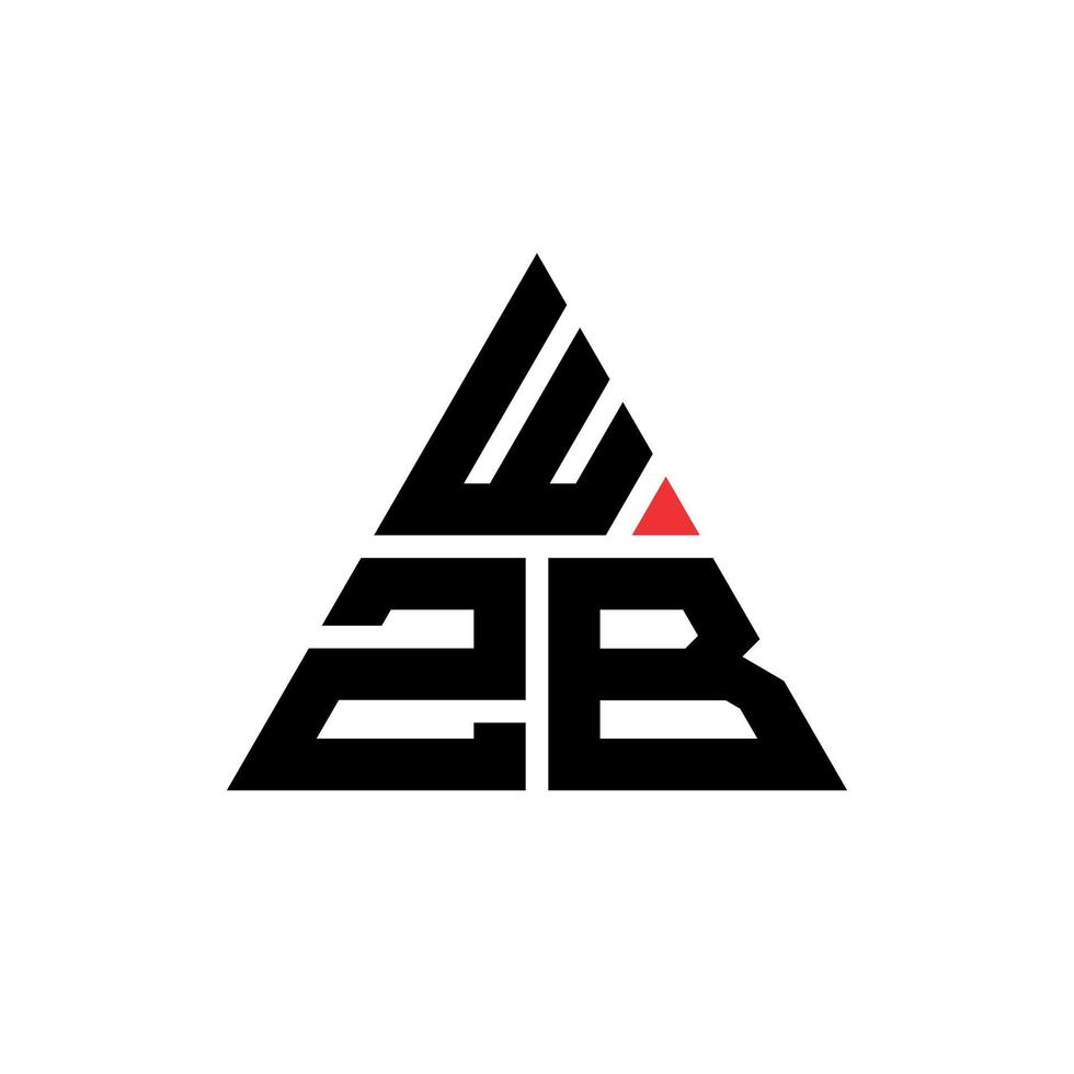 diseño de logotipo de letra triangular wzb con forma de triángulo. monograma de diseño del logotipo del triángulo wzb. plantilla de logotipo de vector de triángulo wzb con color rojo. logotipo triangular wzb logotipo simple, elegante y lujoso.