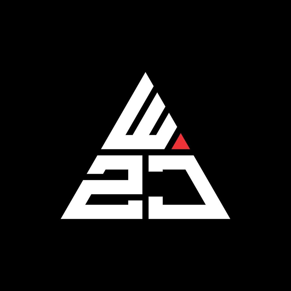 diseño de logotipo de letra triangular wzj con forma de triángulo. monograma de diseño del logotipo del triángulo wzj. plantilla de logotipo de vector de triángulo wzj con color rojo. logo triangular wzj logo simple, elegante y lujoso.
