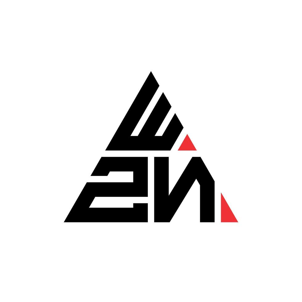 diseño de logotipo de letra triangular wzn con forma de triángulo. monograma de diseño del logotipo del triángulo wzn. plantilla de logotipo de vector de triángulo wzn con color rojo. logo triangular wzn logo simple, elegante y lujoso.