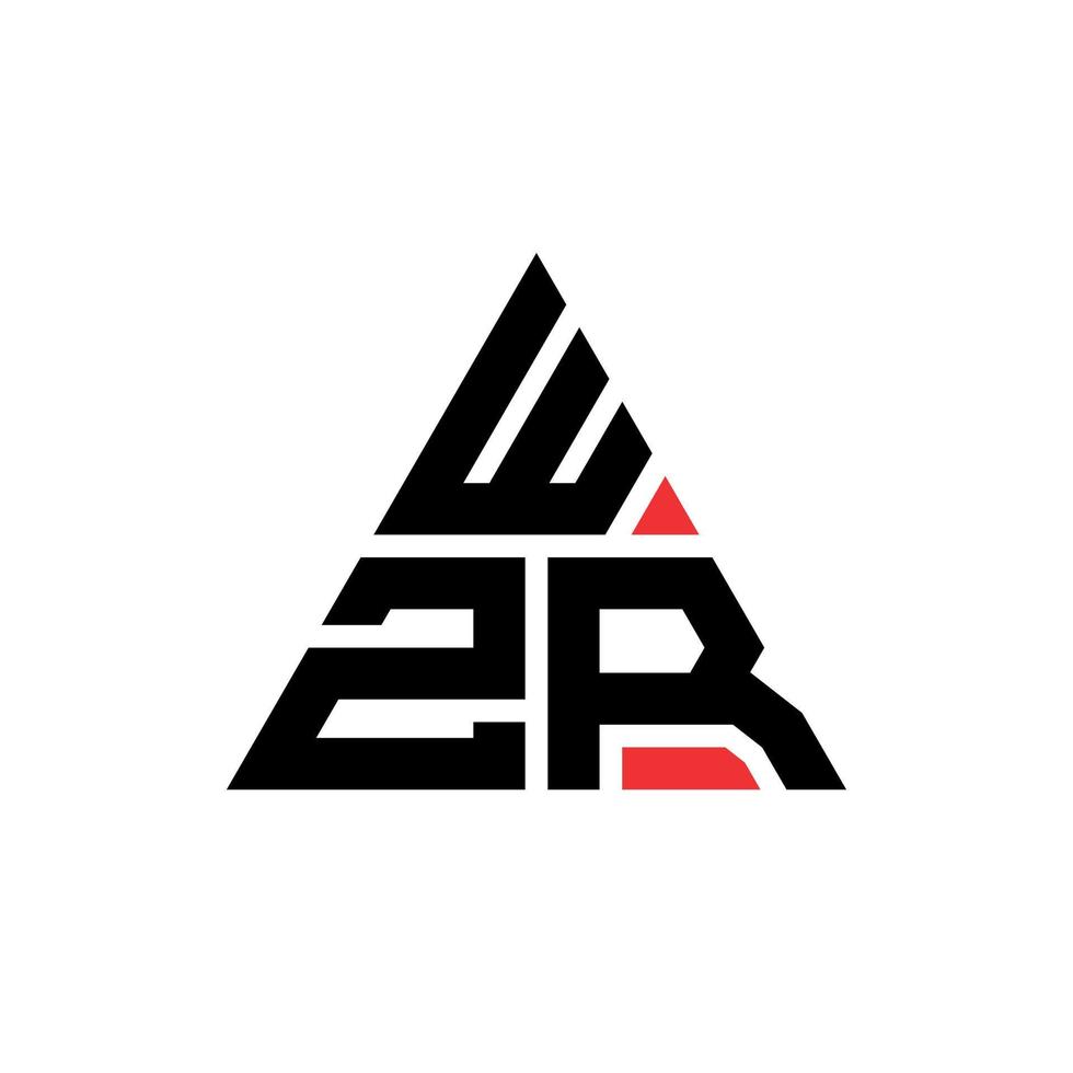 Diseño de logotipo de letra triangular wzr con forma de triángulo. monograma de diseño del logotipo del triángulo wzr. plantilla de logotipo de vector de triángulo wzr con color rojo. logo triangular wzr logo simple, elegante y lujoso.