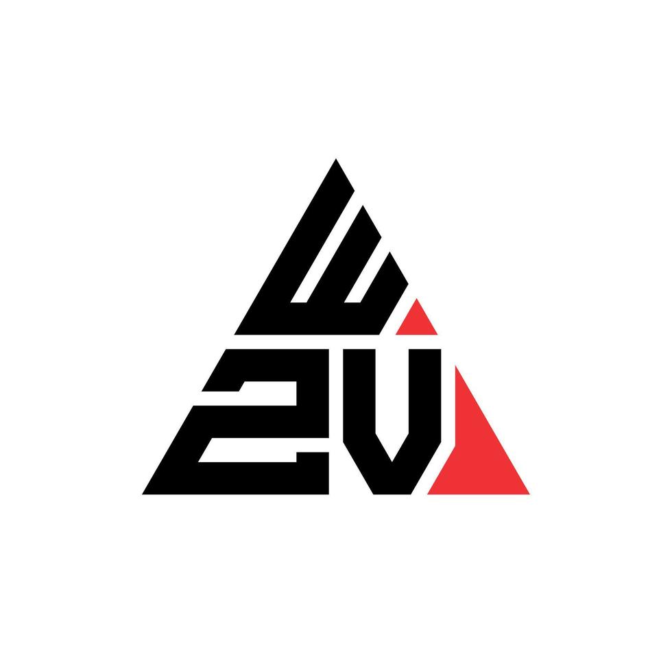 WZV triangle letter logo design with triangle shape. WZV triangle logo design monogram. WZV triangle vector logo template with red color. WZV triangular logo Simple, Elegant, and Luxurious Logo.