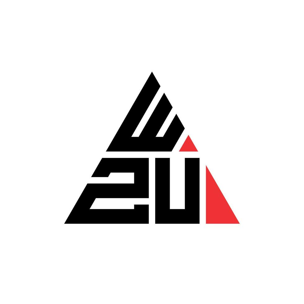 diseño de logotipo de letra triangular wzu con forma de triángulo. monograma de diseño del logotipo del triángulo wzu. plantilla de logotipo de vector de triángulo wzu con color rojo. logotipo triangular wzu logotipo simple, elegante y lujoso.