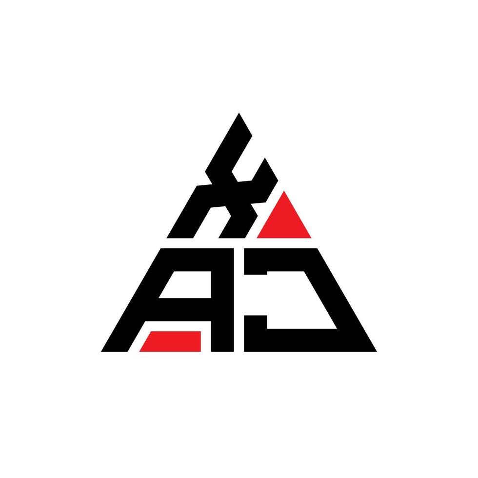 diseño de logotipo de letra triangular xaj con forma de triángulo. monograma de diseño del logotipo del triángulo xaj. plantilla de logotipo de vector de triángulo xaj con color rojo. logotipo triangular xaj logotipo simple, elegante y lujoso.