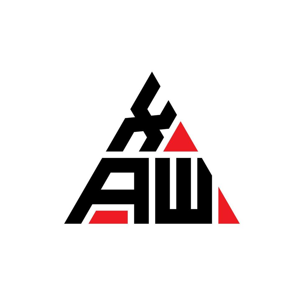diseño de logotipo de letra de triángulo xaw con forma de triángulo. monograma de diseño del logotipo del triángulo xaw. plantilla de logotipo de vector de triángulo xaw con color rojo. logotipo triangular xaw logotipo simple, elegante y lujoso.
