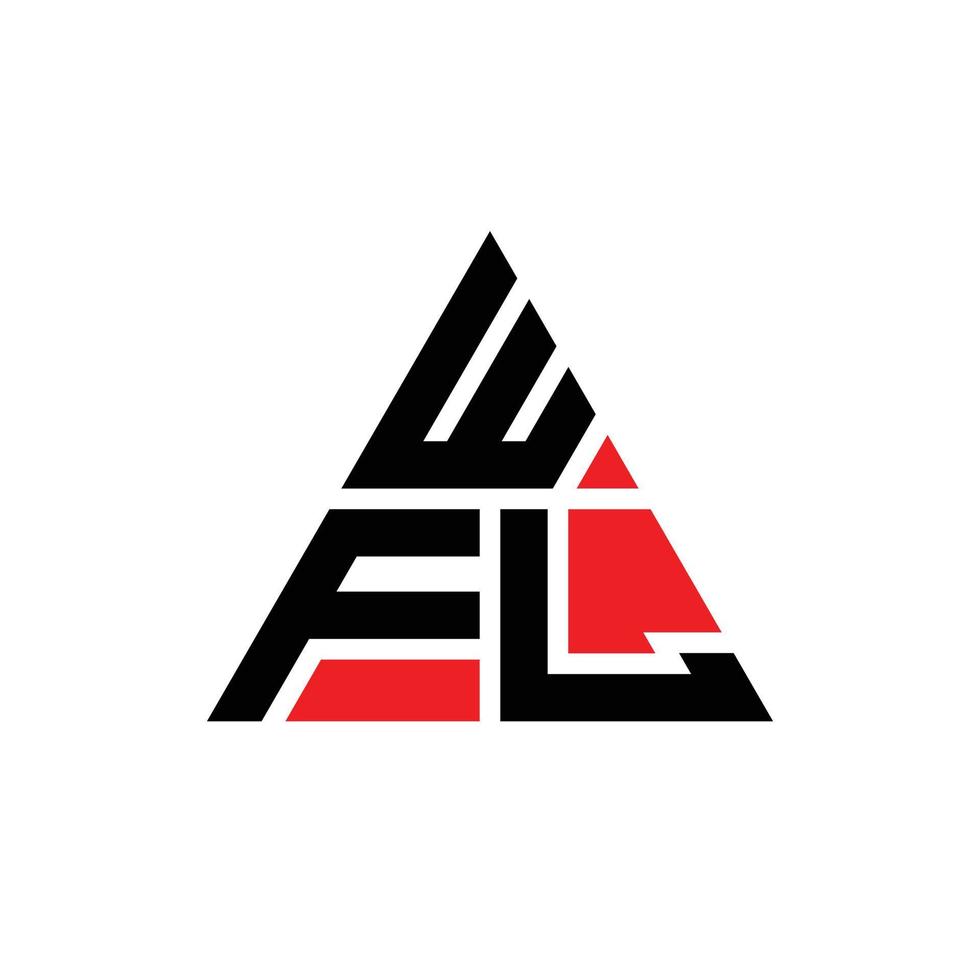 diseño de logotipo de letra de triángulo wfl con forma de triángulo. monograma de diseño de logotipo de triángulo wfl. plantilla de logotipo de vector de triángulo wfl con color rojo. logotipo triangular wfl logotipo simple, elegante y lujoso. wfl