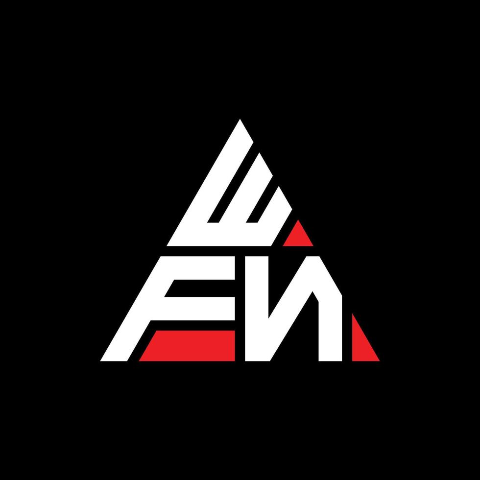 WFN triangle letter logo design with triangle shape. WFN triangle logo design monogram. WFN triangle vector logo template with red color. WFN triangular logo Simple, Elegant, and Luxurious Logo. WFN