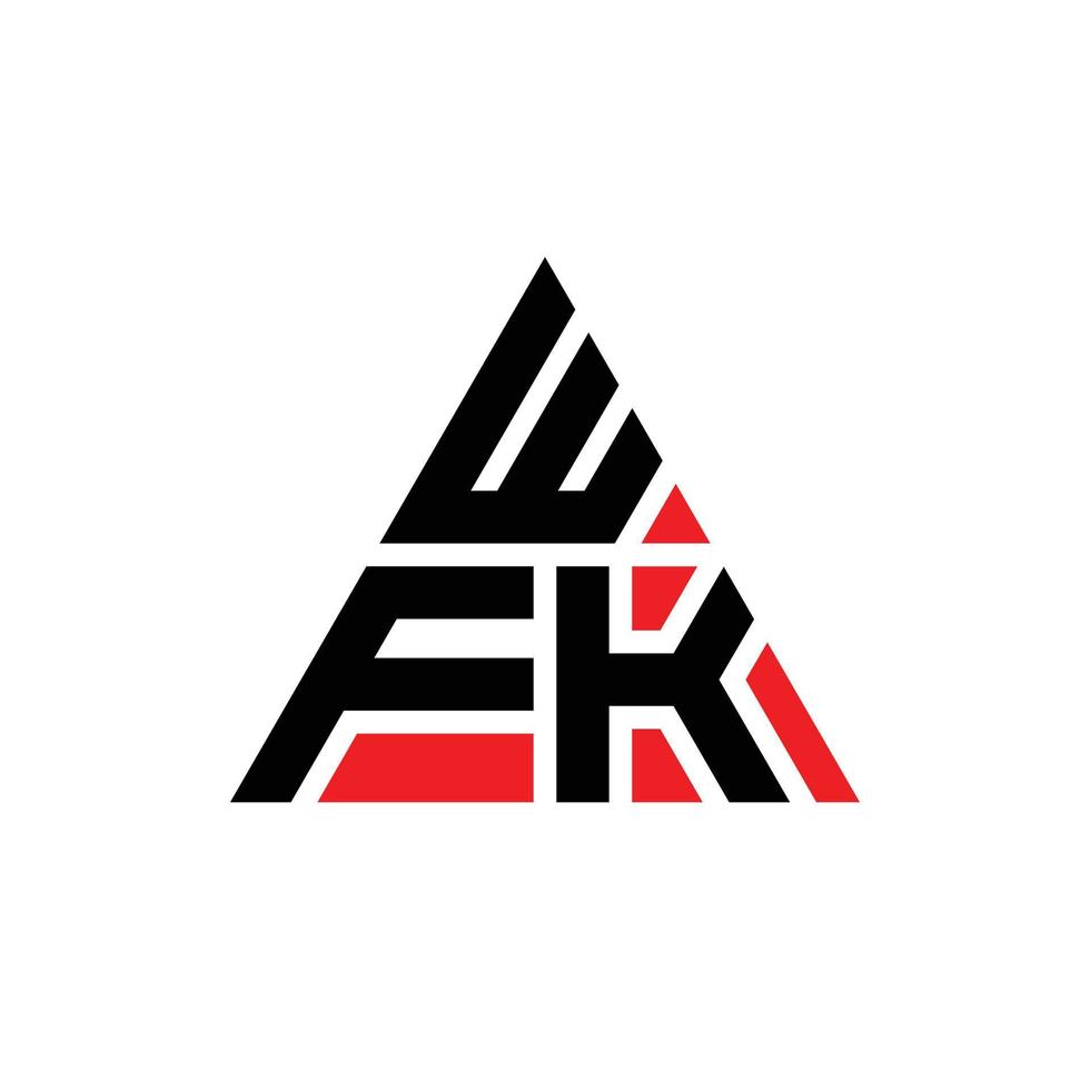 diseño de logotipo de letra de triángulo wfk con forma de triángulo. monograma de diseño del logotipo del triángulo wfk. plantilla de logotipo de vector de triángulo wfk con color rojo. logotipo triangular wfk logotipo simple, elegante y lujoso. wfk