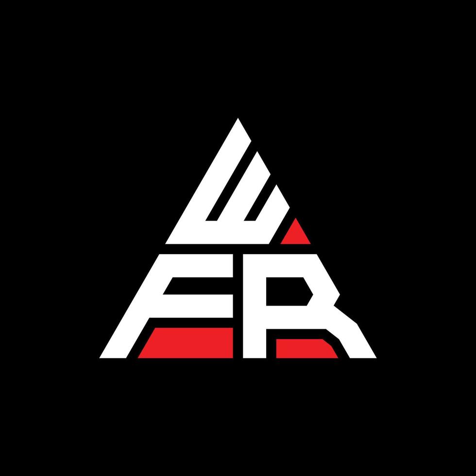 WFR triangle letter logo design with triangle shape. WFR triangle logo design monogram. WFR triangle vector logo template with red color. WFR triangular logo Simple, Elegant, and Luxurious Logo. WFR
