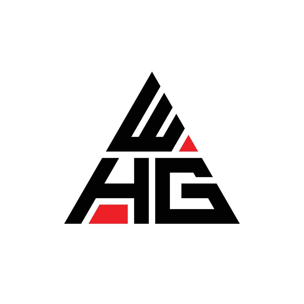 WHG triangle letter logo design with triangle shape. WHG triangle logo design monogram. WHG triangle vector logo template with red color. WHG triangular logo Simple, Elegant, and Luxurious Logo. WHG