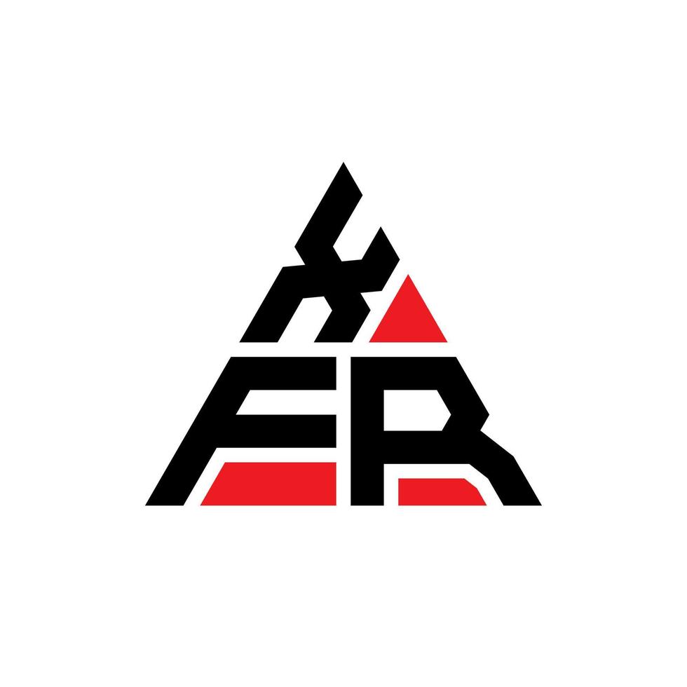 diseño de logotipo de letra triangular xfr con forma de triángulo. monograma de diseño del logotipo del triángulo xfr. plantilla de logotipo de vector de triángulo xfr con color rojo. logotipo triangular xfr logotipo simple, elegante y lujoso.