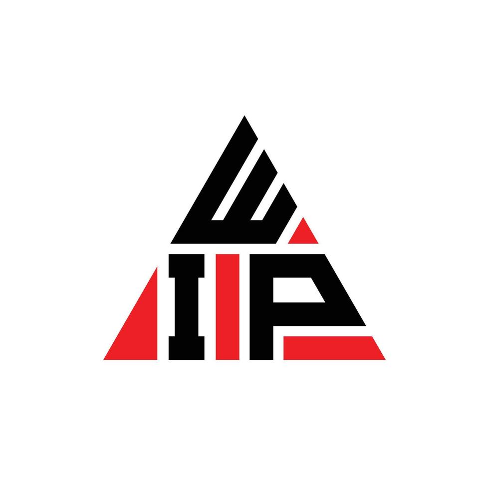 WIP triangle letter logo design with triangle shape. WIP triangle logo design monogram. WIP triangle vector logo template with red color. WIP triangular logo Simple, Elegant, and Luxurious Logo. WIP