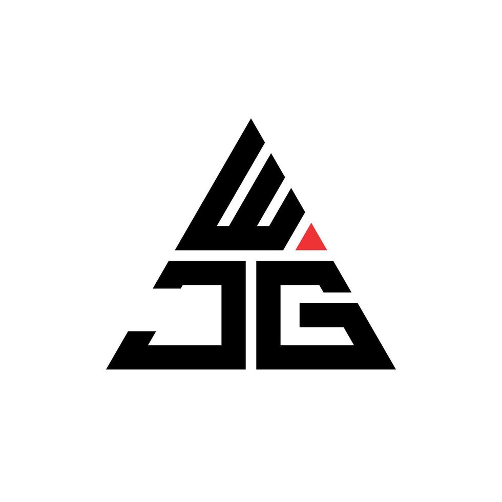 WJG triangle letter logo design with triangle shape. WJG triangle logo design monogram. WJG triangle vector logo template with red color. WJG triangular logo Simple, Elegant, and Luxurious Logo.