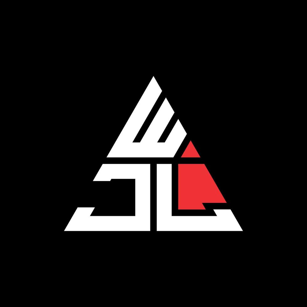 WJL triangle letter logo design with triangle shape. WJL triangle logo design monogram. WJL triangle vector logo template with red color. WJL triangular logo Simple, Elegant, and Luxurious Logo.