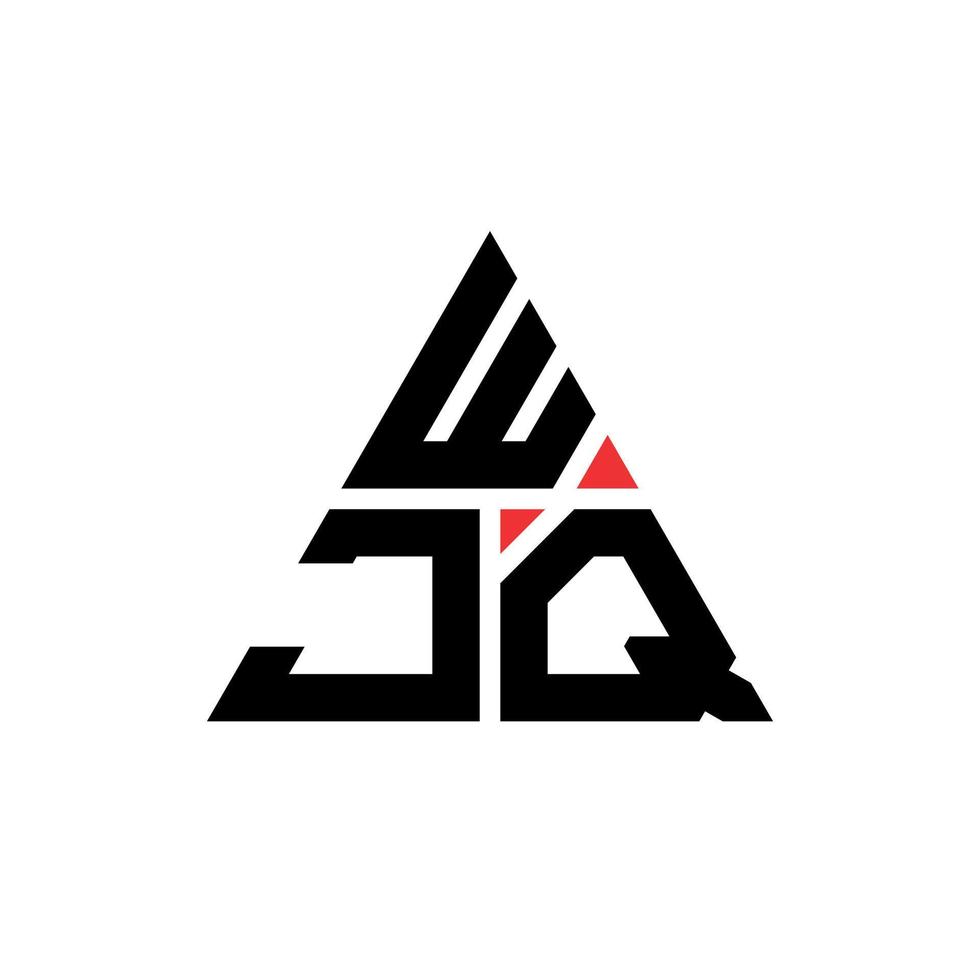 diseño de logotipo de letra triangular wjq con forma de triángulo. monograma de diseño del logotipo del triángulo wjq. plantilla de logotipo de vector de triángulo wjq con color rojo. logo triangular wjq logo simple, elegante y lujoso.