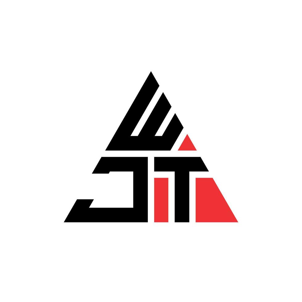 diseño de logotipo de letra triangular wjt con forma de triángulo. monograma de diseño de logotipo de triángulo wjt. plantilla de logotipo de vector de triángulo wjt con color rojo. logo triangular wjt logo simple, elegante y lujoso.