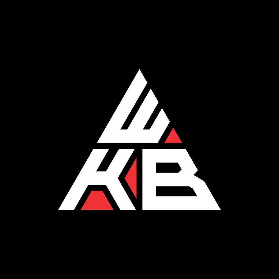 Diseño de logotipo de letra triangular wkb con forma de triángulo. monograma de diseño de logotipo de triángulo wkb. plantilla de logotipo de vector de triángulo wkb con color rojo. logotipo triangular wkb logotipo simple, elegante y lujoso.