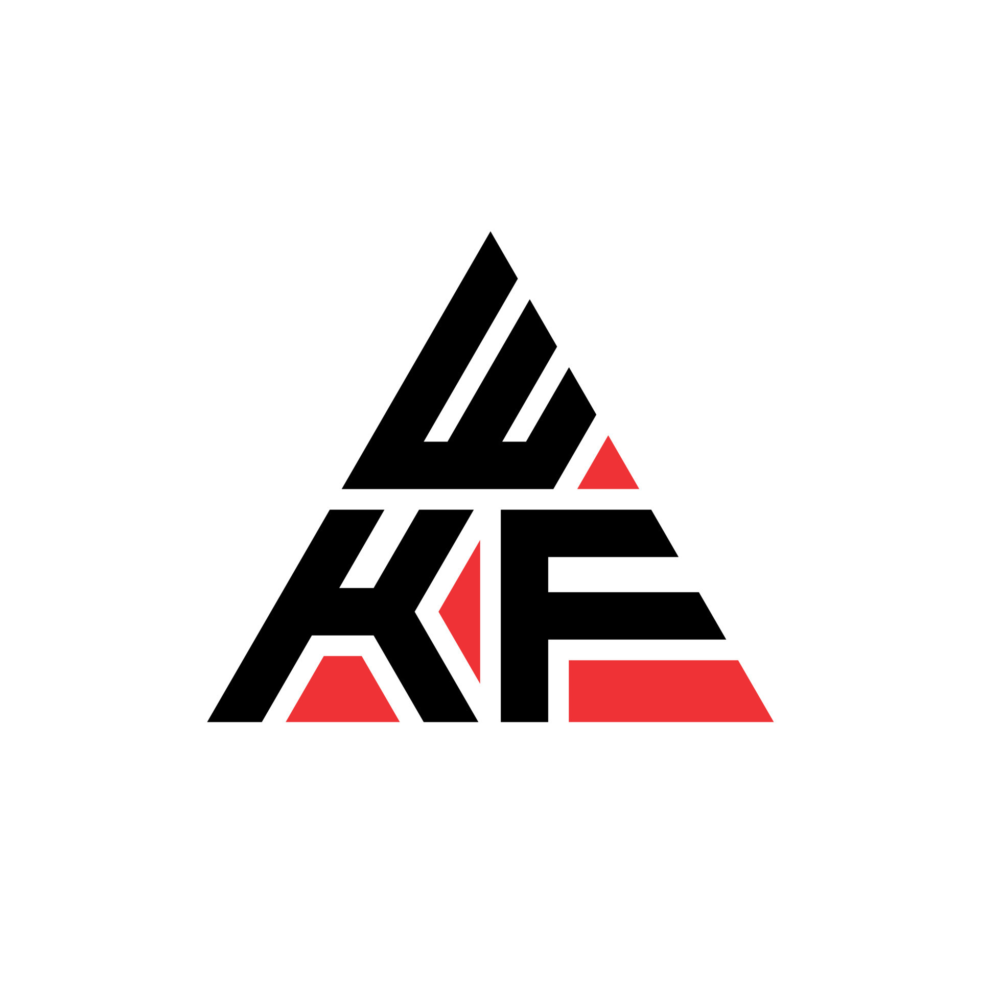 WKF triangle letter logo design with triangle shape. WKF triangle logo