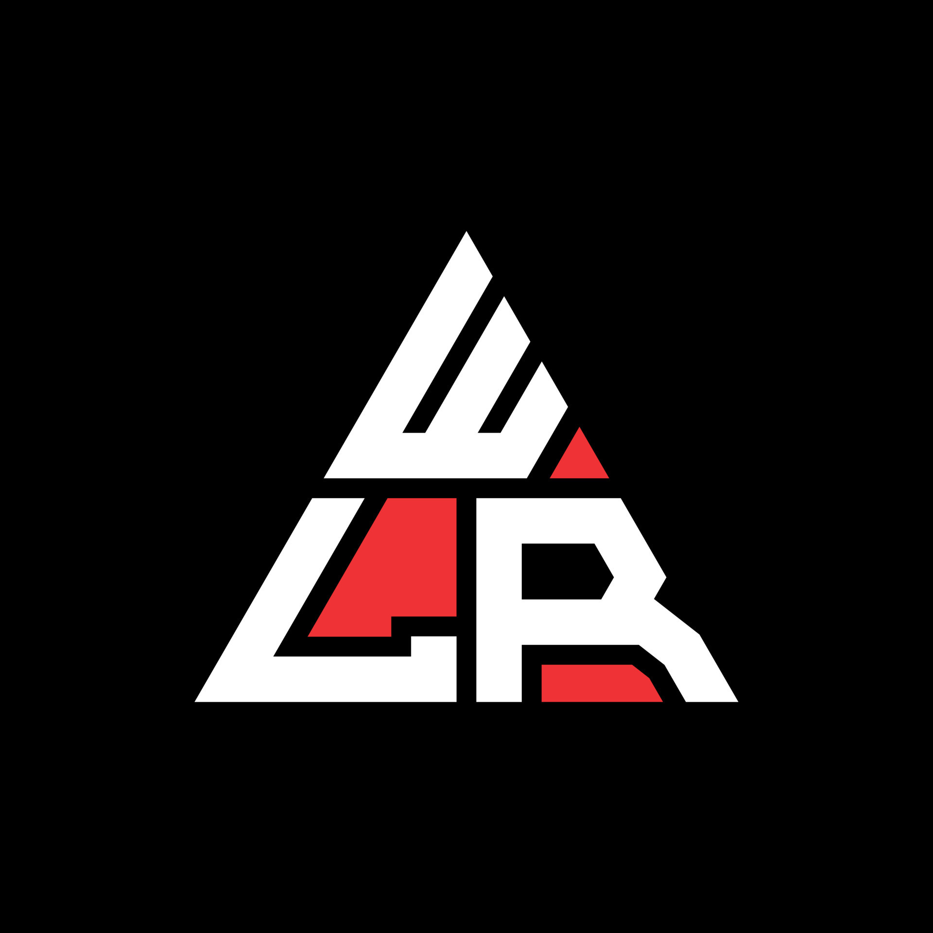 WLR triangle letter logo design with triangle shape. WLR triangle logo