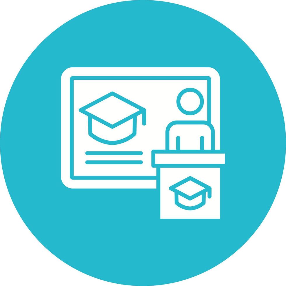 Lecture Glyph Circle Background Icon vector