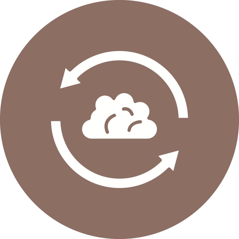 Cloud Sync Glyph Circle Background Icon vector
