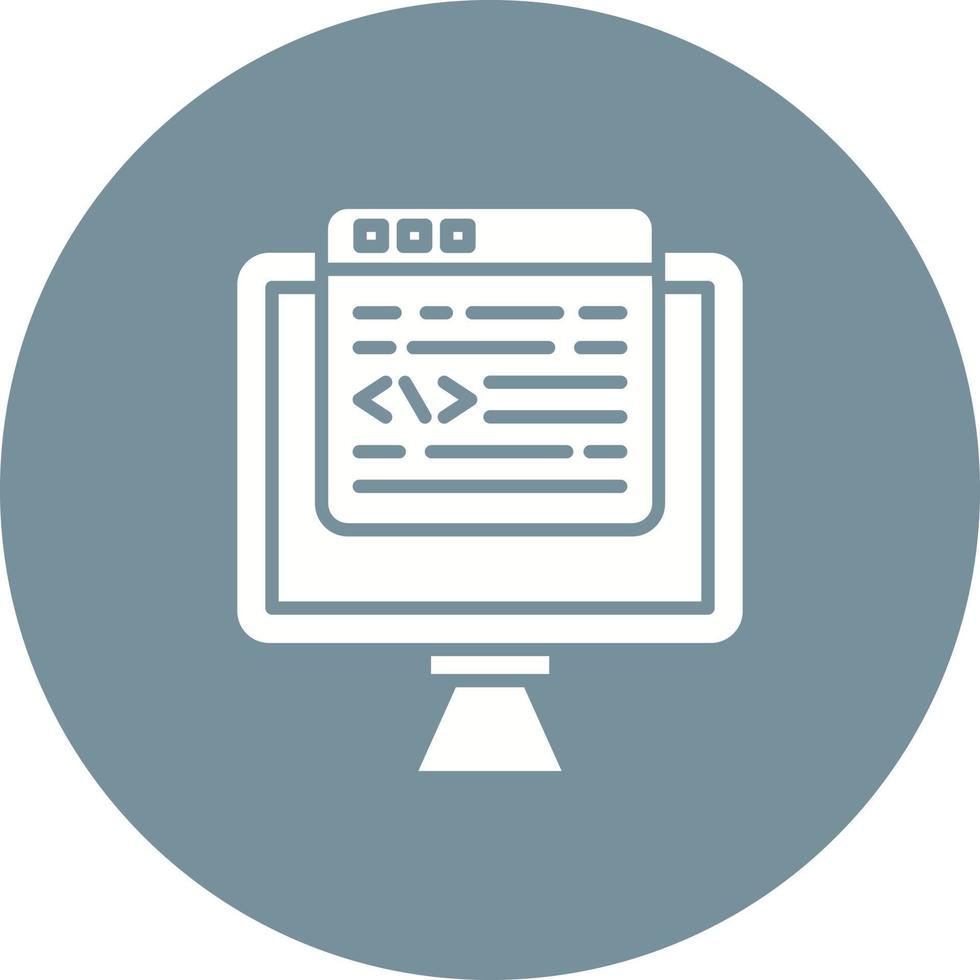 Programmer Glyph Circle Background Icon vector