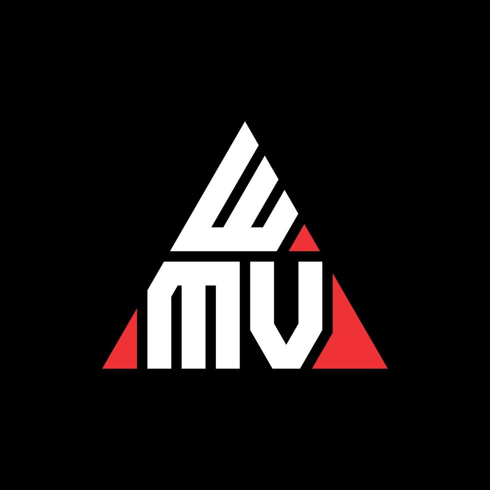 diseño de logotipo de letra triangular wmv con forma de triángulo. monograma de diseño de logotipo de triángulo wmv. plantilla de logotipo de vector de triángulo wmv con color rojo. logo triangular wmv logo simple, elegante y lujoso.