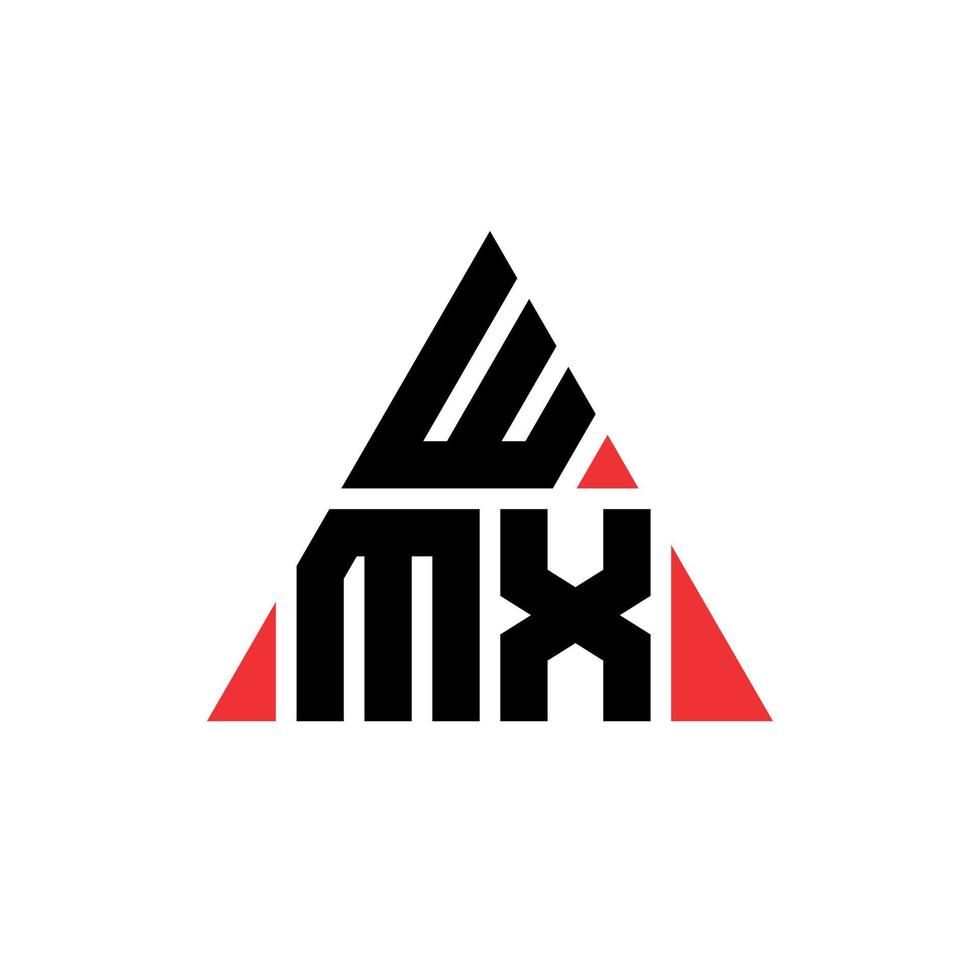 diseño de logotipo de letra triangular wmx con forma de triángulo. monograma de diseño de logotipo de triángulo wmx. plantilla de logotipo de vector de triángulo wmx con color rojo. logotipo triangular wmx logotipo simple, elegante y lujoso.