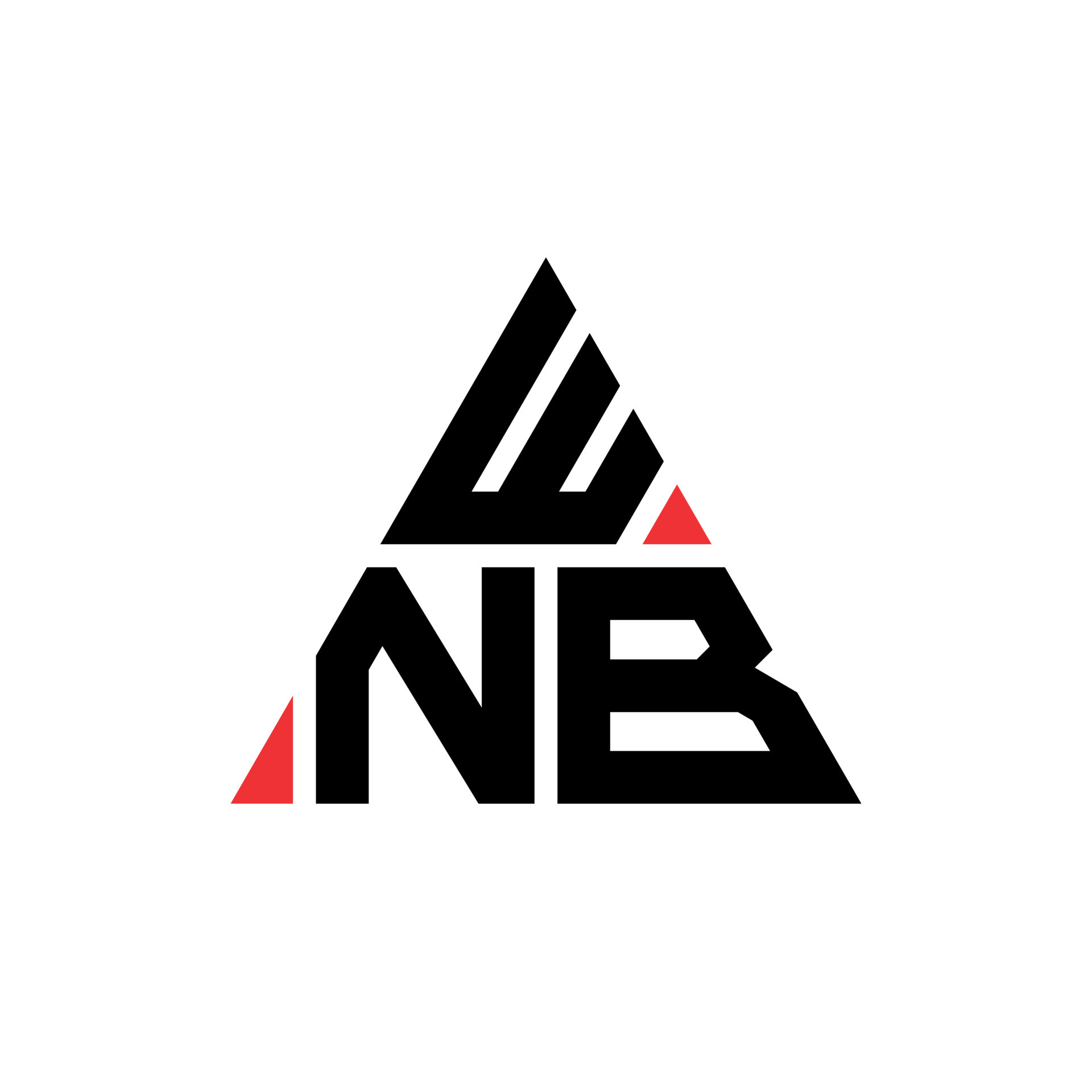 WNB triangle letter logo design with triangle shape. WNB triangle logo