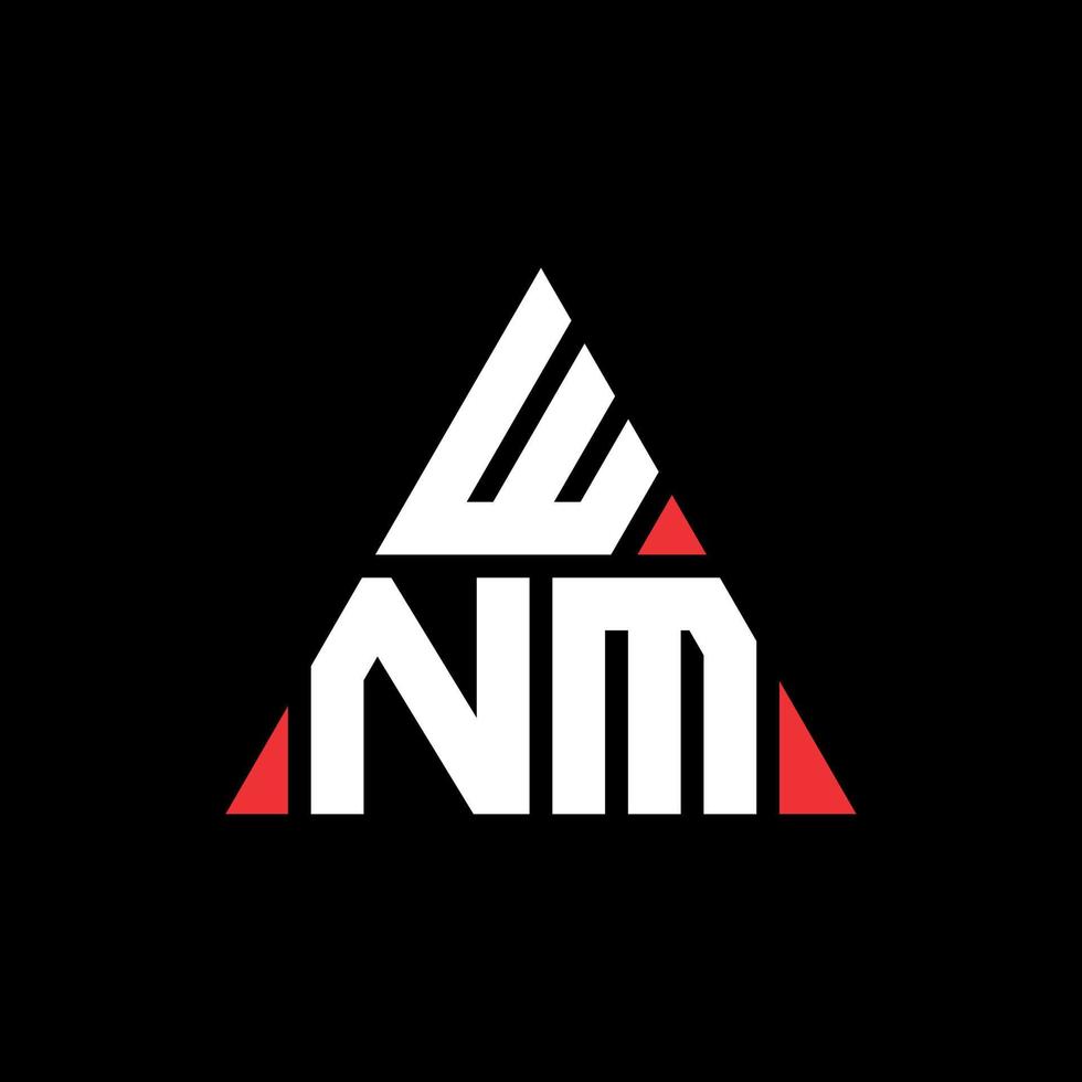 diseño de logotipo de letra triangular wnm con forma de triángulo. monograma de diseño de logotipo de triángulo de wnm. plantilla de logotipo de vector de triángulo wnm con color rojo. logotipo triangular de wnm logotipo simple, elegante y lujoso.