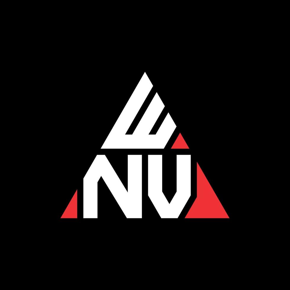 WNV triangle letter logo design with triangle shape. WNV triangle logo design monogram. WNV triangle vector logo template with red color. WNV triangular logo Simple, Elegant, and Luxurious Logo.