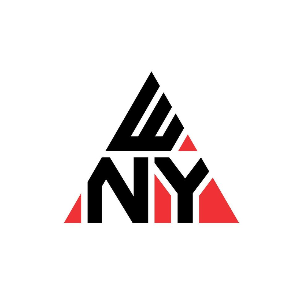 WNY triangle letter logo design with triangle shape. WNY triangle logo design monogram. WNY triangle vector logo template with red color. WNY triangular logo Simple, Elegant, and Luxurious Logo.