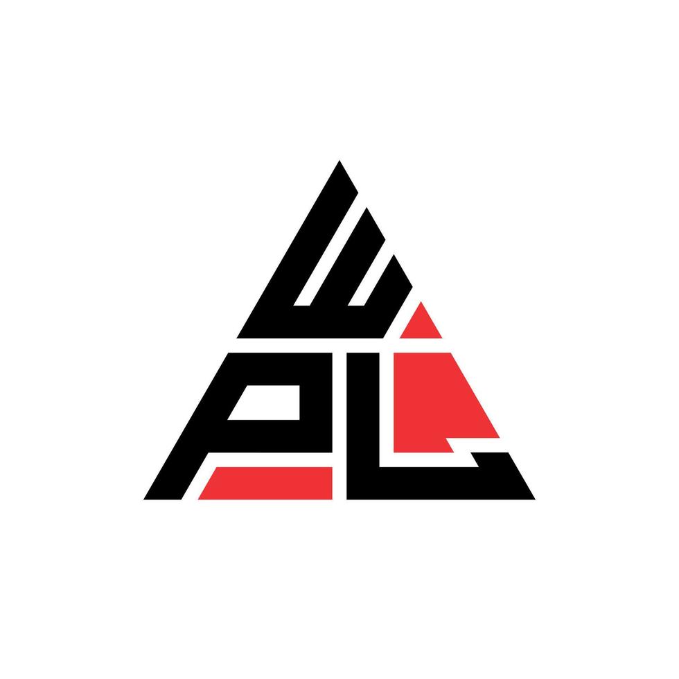 diseño de logotipo de letra triangular wpl con forma de triángulo. monograma de diseño de logotipo de triángulo wpl. plantilla de logotipo de vector de triángulo wpl con color rojo. logotipo triangular wpl logotipo simple, elegante y lujoso.
