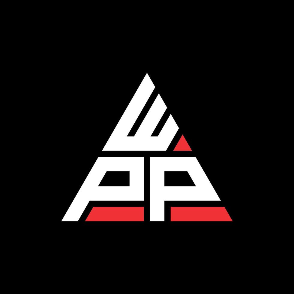 WPP triangle letter logo design with triangle shape. WPP triangle logo design monogram. WPP triangle vector logo template with red color. WPP triangular logo Simple, Elegant, and Luxurious Logo.