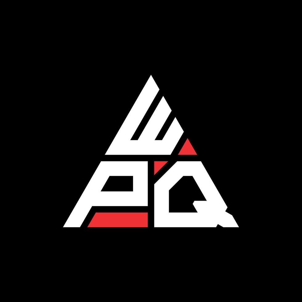 WPQ triangle letter logo design with triangle shape. WPQ triangle logo design monogram. WPQ triangle vector logo template with red color. WPQ triangular logo Simple, Elegant, and Luxurious Logo.