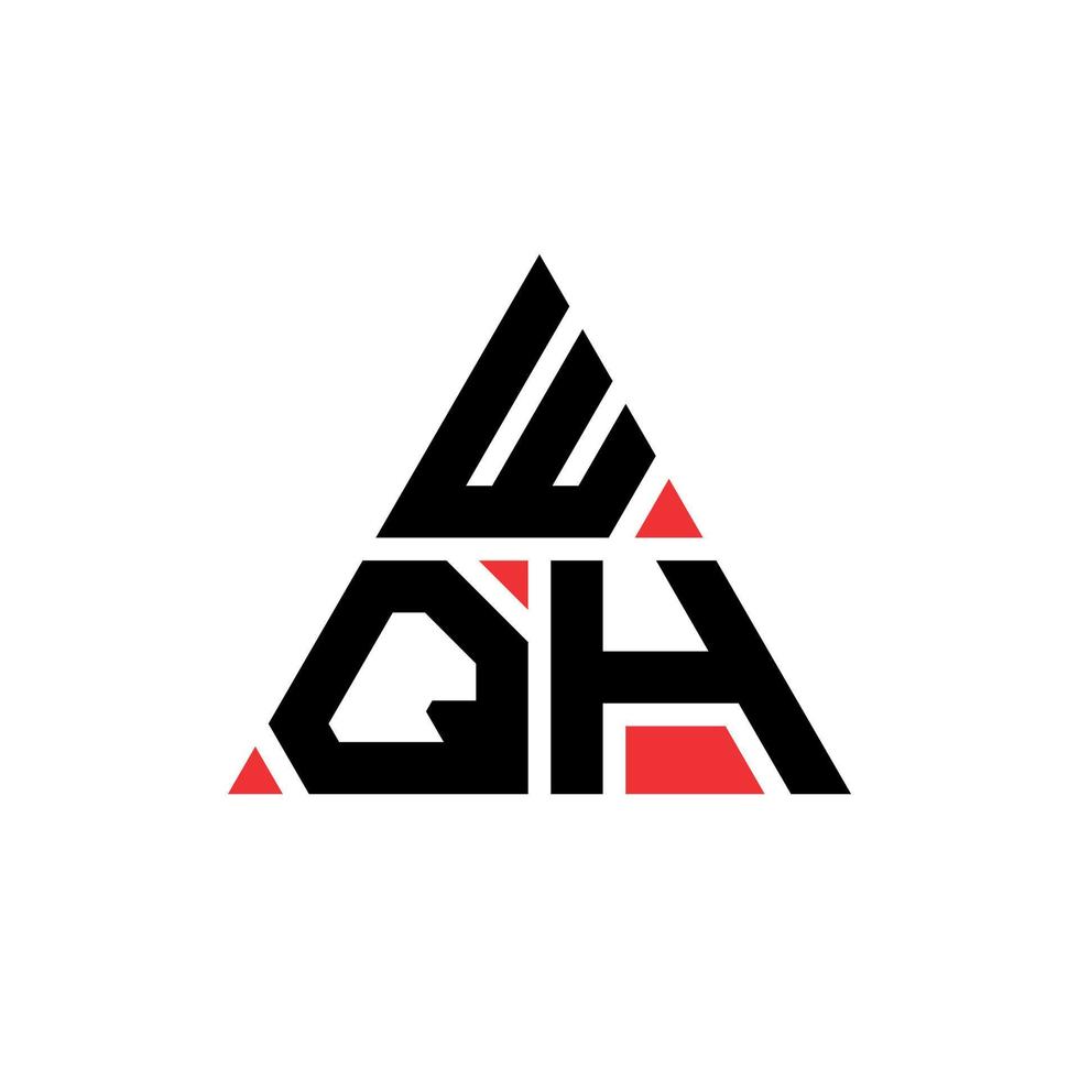 diseño de logotipo de letra triangular wqh con forma de triángulo. monograma de diseño de logotipo de triángulo wqh. plantilla de logotipo de vector de triángulo wqh con color rojo. logotipo triangular wqh logotipo simple, elegante y lujoso.