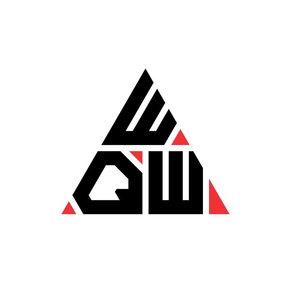 WQW triangle letter logo design with triangle shape. WQW triangle logo design monogram. WQW triangle vector logo template with red color. WQW triangular logo Simple, Elegant, and Luxurious Logo.