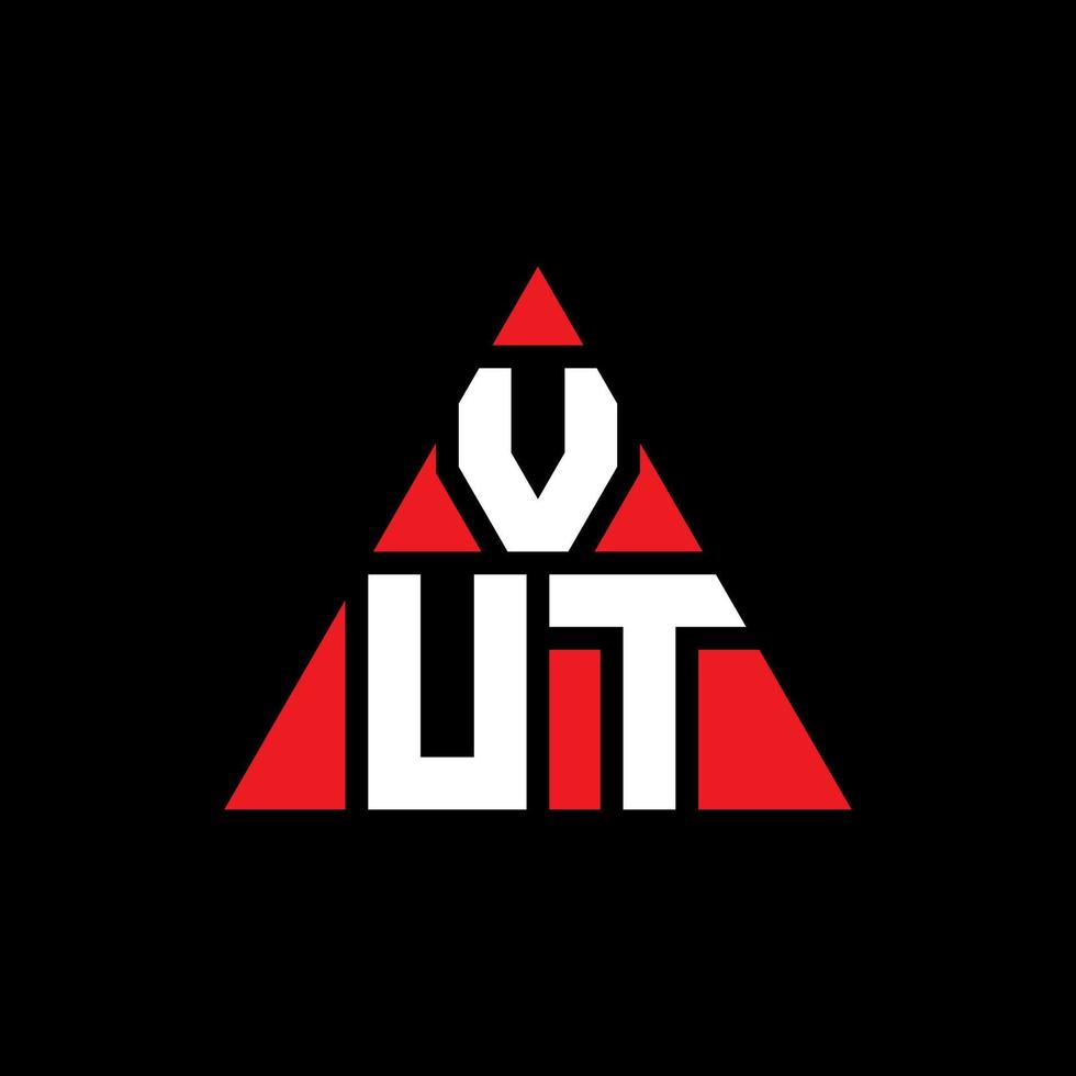 vut diseño de logotipo de letra triangular con forma de triángulo. monograma de diseño de logotipo de triángulo vut. plantilla de logotipo de vector de triángulo vut con color rojo. logotipo triangular vut logotipo simple, elegante y lujoso.