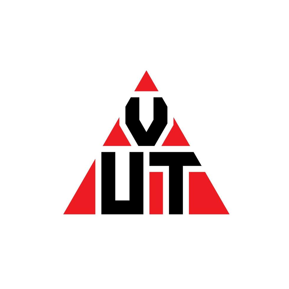 vut diseño de logotipo de letra triangular con forma de triángulo. monograma de diseño de logotipo de triángulo vut. plantilla de logotipo de vector de triángulo vut con color rojo. logotipo triangular vut logotipo simple, elegante y lujoso.