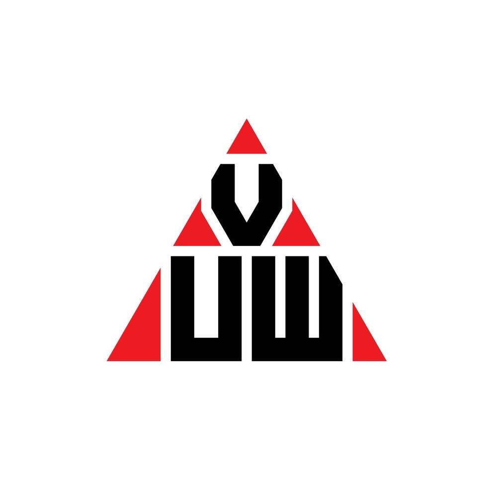 diseño de logotipo de letra triangular vuw con forma de triángulo. monograma de diseño de logotipo de triángulo vuw. plantilla de logotipo de vector de triángulo vuw con color rojo. logotipo triangular vuw logotipo simple, elegante y lujoso.