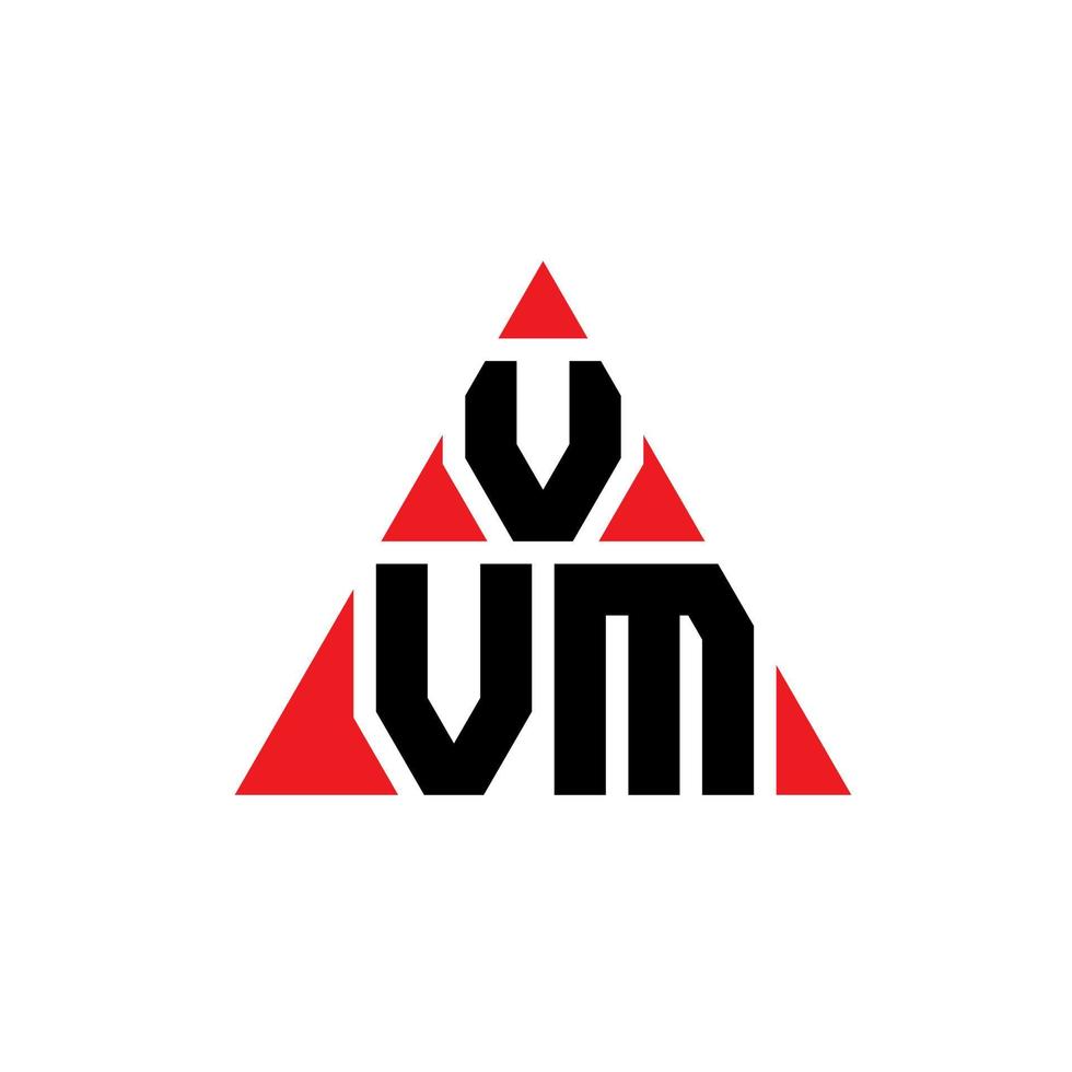 Diseño de logotipo de letra triangular vvm con forma de triángulo. monograma de diseño de logotipo de triángulo vvm. plantilla de logotipo de vector de triángulo vvm con color rojo. logotipo triangular vvm logotipo simple, elegante y lujoso.