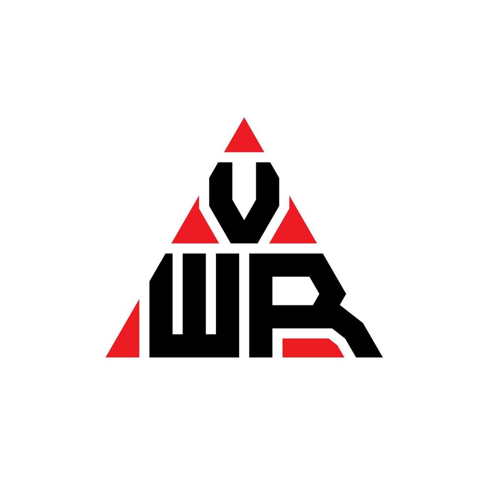 Diseño de logotipo de letra triangular vwr con forma de triángulo. monograma de diseño del logotipo del triángulo vwr. plantilla de logotipo de vector de triángulo vwr con color rojo. logo triangular vwr logo simple, elegante y lujoso.