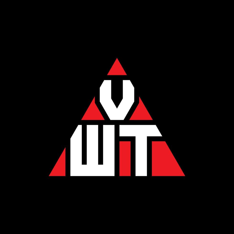 diseño de logotipo de letra triangular vwt con forma de triángulo. monograma de diseño del logotipo del triángulo vwt. plantilla de logotipo de vector de triángulo vwt con color rojo. logo triangular vwt logo simple, elegante y lujoso.