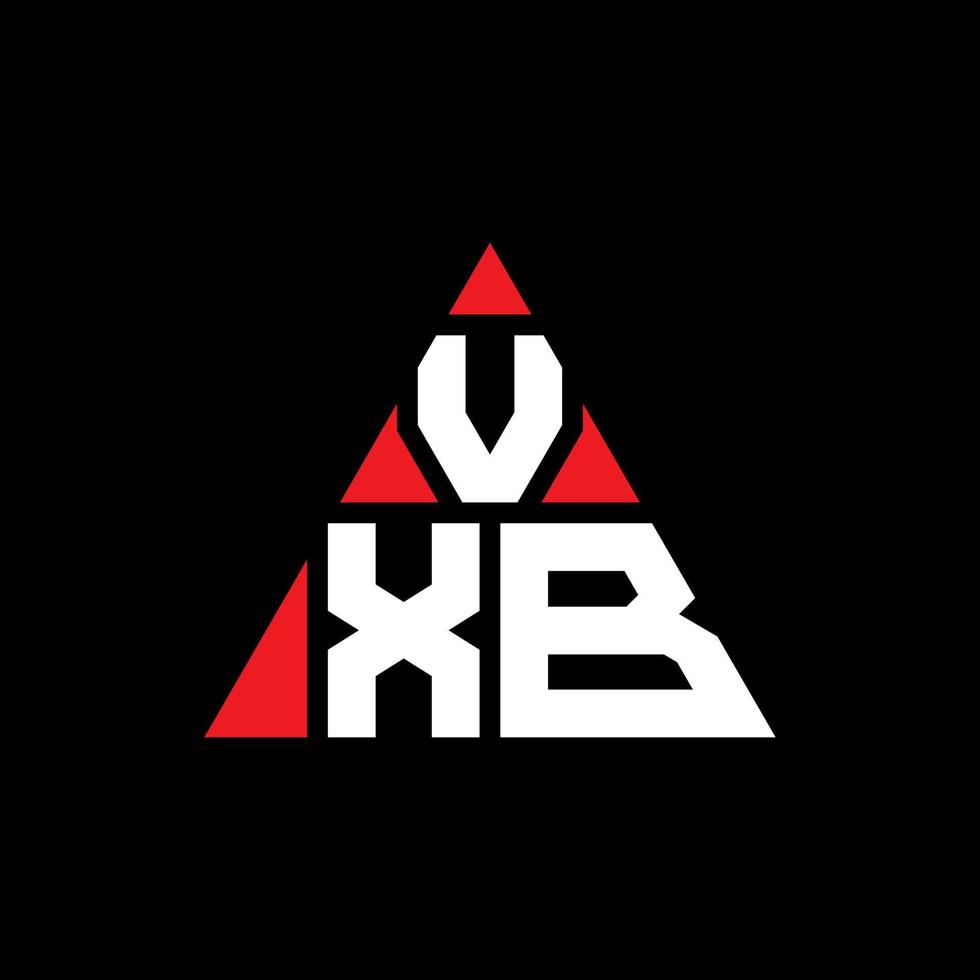Diseño de logotipo de letra triangular vxb con forma de triángulo. monograma de diseño de logotipo de triángulo vxb. plantilla de logotipo de vector de triángulo vxb con color rojo. logotipo triangular vxb logotipo simple, elegante y lujoso.