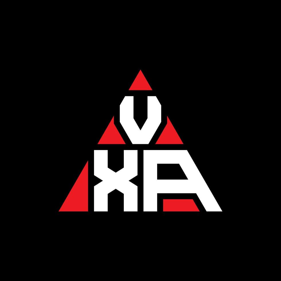 diseño de logotipo de letra triangular vxa con forma de triángulo. monograma de diseño de logotipo de triángulo vxa. plantilla de logotipo de vector de triángulo vxa con color rojo. logotipo triangular vxa logotipo simple, elegante y lujoso.