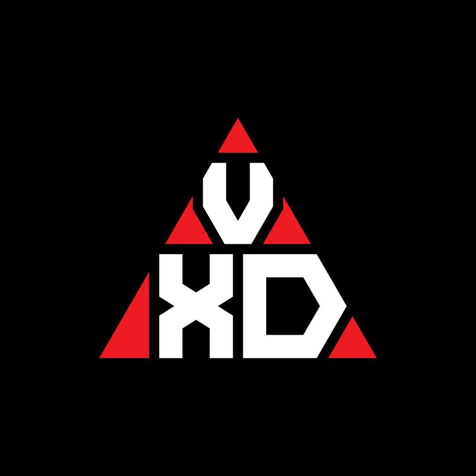 Diseño de logotipo de letra triangular vxd con forma de triángulo. monograma de diseño del logotipo del triángulo vxd. plantilla de logotipo de vector de triángulo vxd con color rojo. logotipo triangular vxd logotipo simple, elegante y lujoso.
